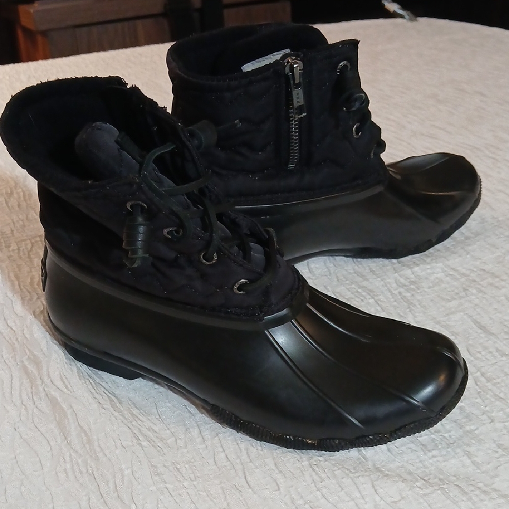 Sperry Black Winter Rain Boots Size 7